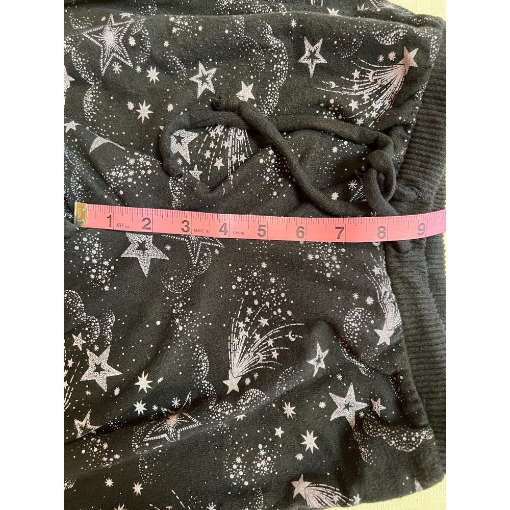 Chaser Black Mystical Star Print Bliss Knit Shirred Jogger Pants Black Purple S - Picture 6 of 13